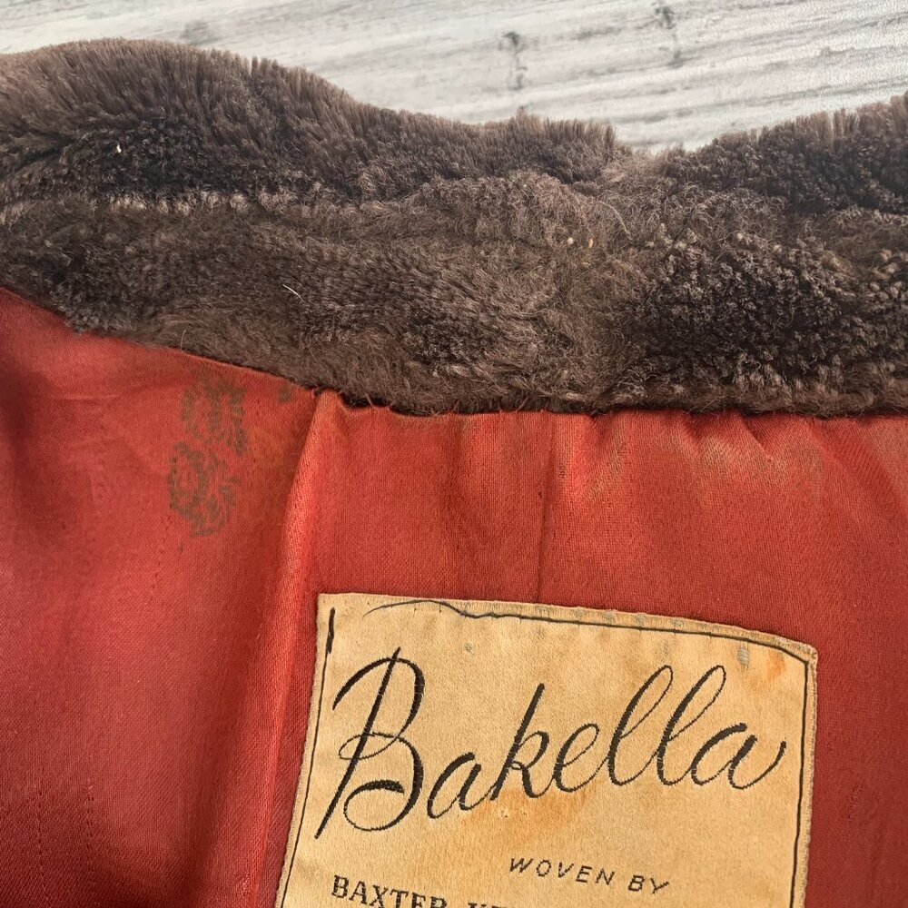 Vintage 1950s 60s MCM Chocolate Brown Faux Fur Teddy Coat - Picture 12 of 16